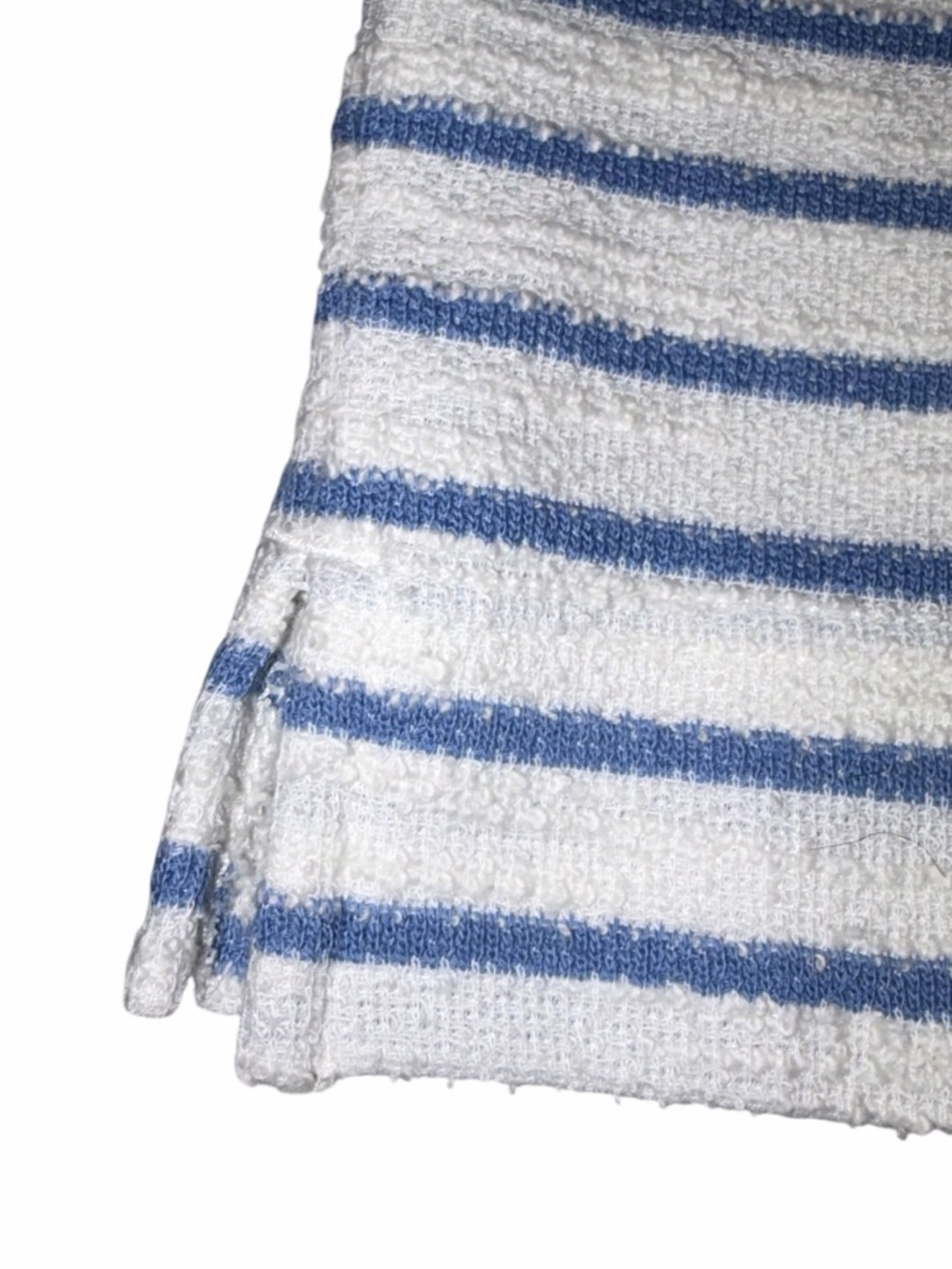 NEW Aerie Blue & White Stripe Terry Cloth Lace Up Pullover Sweatshirt Medium - Picture 4 of 10